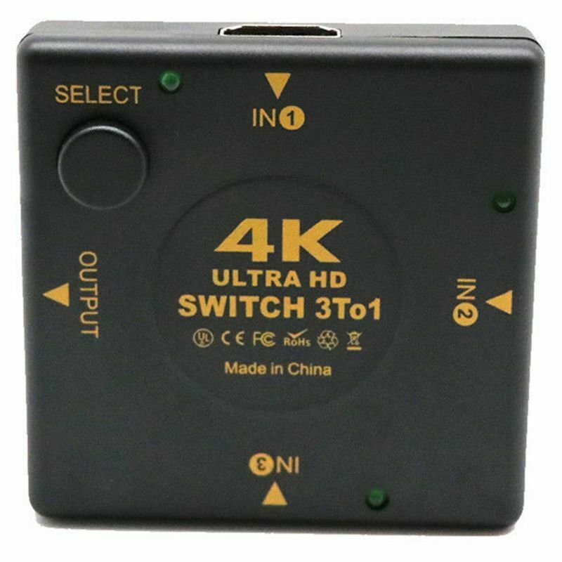 4K HDMI Switch Box Selector 3 In 1 Out kvm Audio Extractor Hub Splitter Swi G7Z2