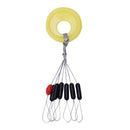 700 Pcs/100 Groups Fishing Bobber Stopper 7 In 1 Black Rubber Oval Float Sp
