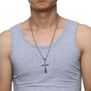 High Polished Stainless Steel Cross Pendant Mens Necklace Christian Charms