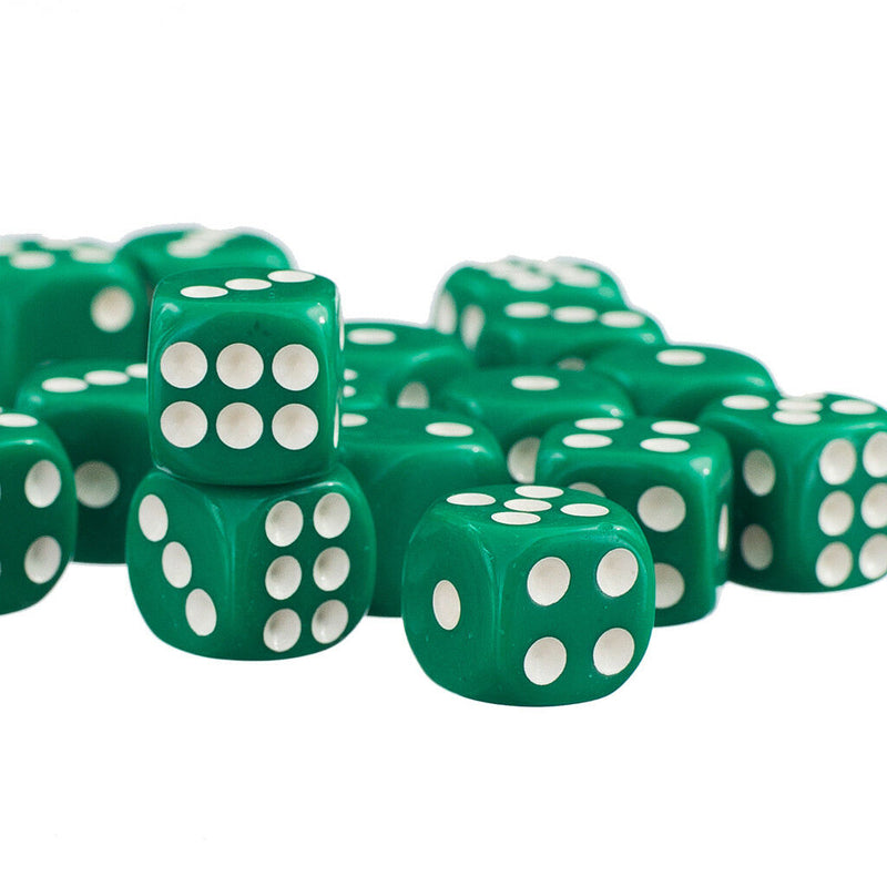 Lot 50x 12mm Opaque Six Sided Spot Dice Games D6 for D&D RPG Gaming Green