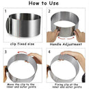 6-8" Adjustable Round Mousse Mould Cake Stainless Steel Baking Ring Pastry N0B3