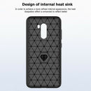 Brushed Carbon Fiber Phone Case TPU Phone Shell for Pocophone F1 (Black) A