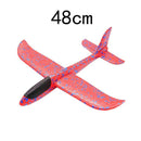 48Cm Hand Throw Lighting Up Flying Glider Plane Glow In The Dark Toys Foam
