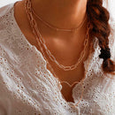 Multi-layer Love Heart Pendant Necklace Simple Clavicle Chain Women Jewelry
