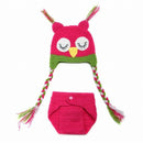 Sweet Owl Baby Girl photoshoot Knit Crochet Costume Beanie + Pants