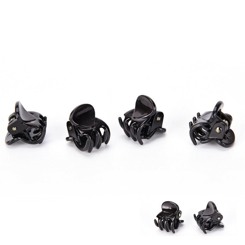 Fashion Women Girls 12pcs Black Plastic Mini Hairpin 6 Claws Hair Clip Clamp  Gn