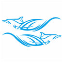 1 Pair Car Stickers Dolphin Totem PVC Vinyl Auto Body Side Decals Graphic
