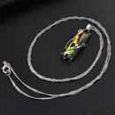Square Crystal Pendant Necklace Fashion Leaf Choker Statement Jewelry Gift