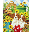 5D DIY Diamond Painting Flower Dog Full Round Rhinestone Wall Art (B3286)