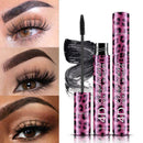 2pcs/Set 4D Mascara No Smudge Lasting Waterproof Liquid Black Eye Pencil Ma L5A9