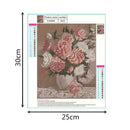 DIY Full Drill Diamond Painting Peony Embroidery Kits Needlework Set Decor