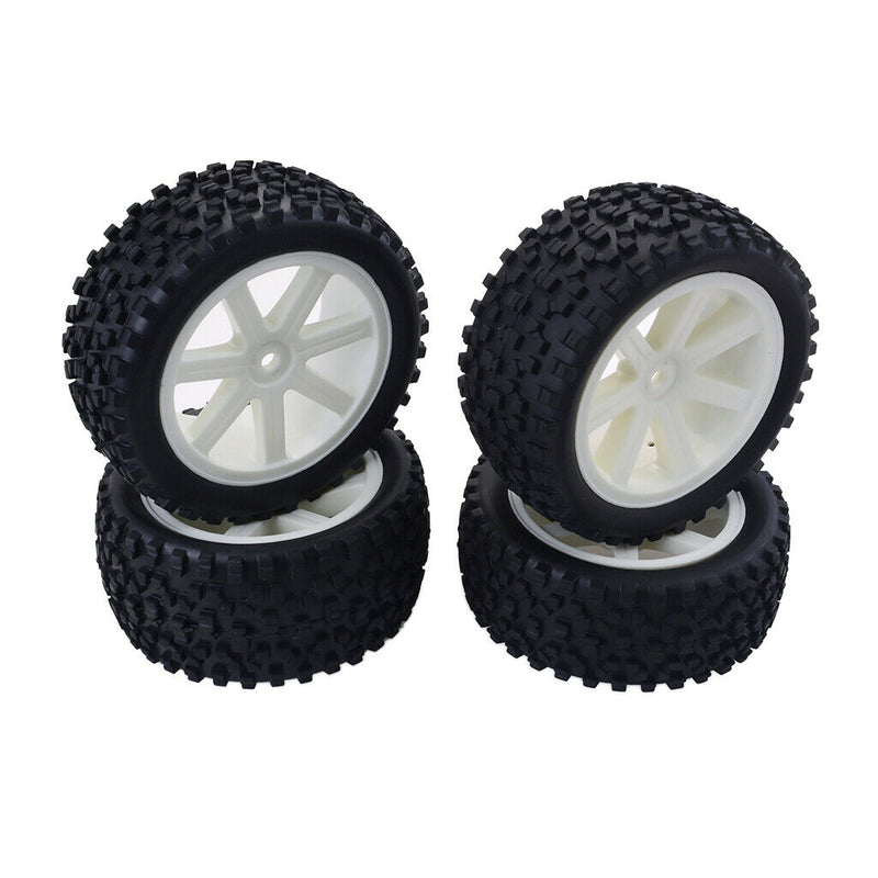 1/10 Buggy On-road Car Wheel Rim &Tyre Set for Redcat, HSP, HPI RC Car White