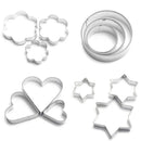 12pcs Cookie Biscuit Cutters Round Star Heart Flower Shape Molds DIY Cake De BX