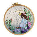 1 Set DIY Embroidery Starter Kits with Moon Fairy Pattern Handmade Embroidery