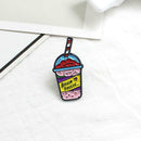 Creative Drink Cup Brooch Colorful Enamel Badge Kids Backpack Decor Pins