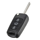 3 Buttons Flip Remote Key Shell for Kia Car Key Case Cover Replace Black Durable
