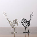 Modern Iron Hollow Out Bird Ornament Metal Craft Desk Home Room Decor Black
