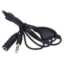 Earphone in Line Volume Control Cable Male to F 3.5mm Stereo Audio Adaptor A