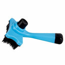 Pet Brush Hair Fur Shedding Trimmer Grooming Rake Comb Brush Tools-Blue H7A6