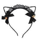 Women Lace Cat Ears Headband Bells Party Costume Fancy Dress Hair Hoop  OZA Gw
