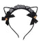 Women Lace Cat Ears Headband Bells Party Costume Fancy Dress Hair Hoop  OZA Gw