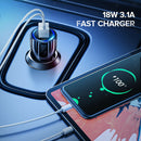 Motorcycle Car Refitted 5V 3.1A Dual USB Aperture Car Charger Light White New