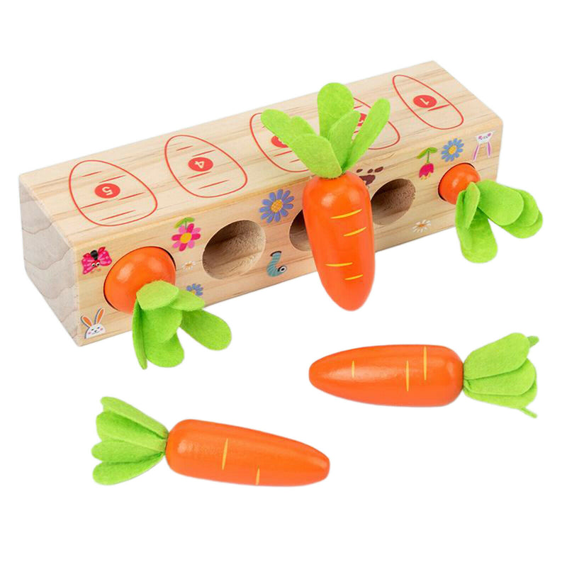Wooden Plucking Toys for Kids Children's Insert Carrot Game To Explore