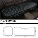 Universal Black PU Leather Car Back Seat Cover Rear Sit Durable Mat White Seam