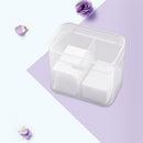 2 Grids Transparent Plastic Cotton Swab Storage Box Nail Towel Holder Organizer