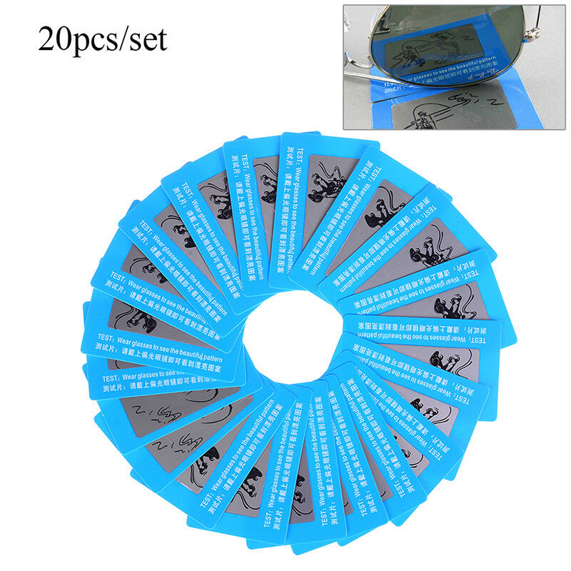 20pcs/set men ladies polarised polarized sunglasses shades test card ski fish>s