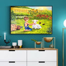 DIY Diamond Painting Kits Girl and Goat Full Round Drill Picture Handicraft