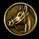 20PCs Zinc alloy Buttons Horse Head Carved Round Bronze Tone 15mm( 5/8