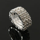 Toe Ring Elastic 3-Rows rhinestones clear Wedding Jewelry 9mm