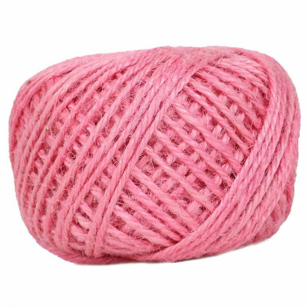 50m String Jute Rope for Crafts Scrapbooking Gardening - pink