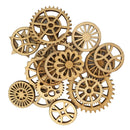 100 Pieces Unfinished Wood Gear Pieces Embellishments for Wood Craft DIY Project