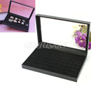 Fashion 36 Slots Black Velvet Insert Rings Showcase Clear Top Display Case Box