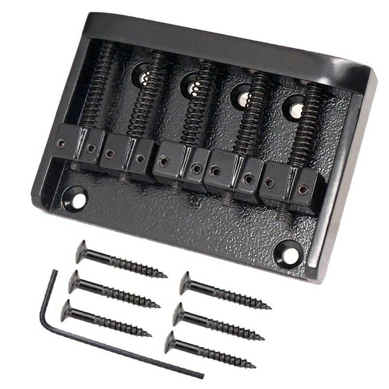 5 Strings Saddle Bridge Fixed Tailpiece for Electric Guitar Bass Strings Mu