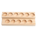 1X(11 Holes Wooden Essential Oil Tray Handmade Natural Wood Display Rack De