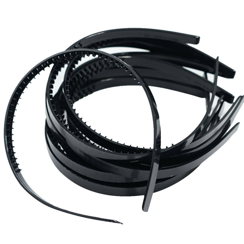 20pcs 10mm Black&White Plastic Alice Hair Bands Headbands DIY Hair Headwear