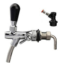 2 In 1 Beer Tap, With Flow Control, Black Handle Lever and Liquid Ball Lock