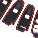4Pcs ABS Carbon Fiber Interior Door Window Lift Button Switch Panel Cover T