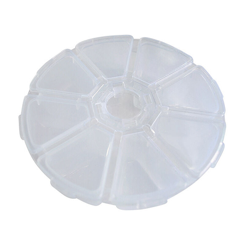 8 slots Empty Clear Round Wheel Storage Box/Container for Seed Beads Gems New