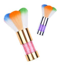 2Pcs Nail Art Dust Brush Remover Cleaner for Acrylic & UV Gel Nails with Sh