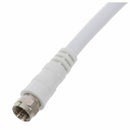 White 6.6ft 9.5mm 90 Degrees Male to F type Male Coaxial TV Satellite Anten