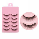 5 Pairs Short Hair False Eyelashes Handmade Wispy Cross Long Lashes Makeup