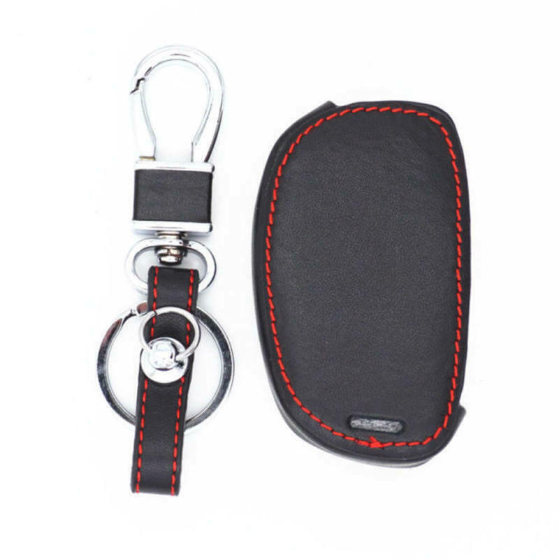 1* Car Leather Remote Key Chain Cover Holder Case For Hyundai Santa Fe GLS Sport