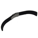 Black Silicone Rubber Watch Straps Watch Strap folding clasp Waterproof tap