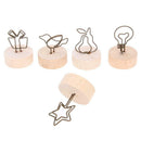 9pcs Round Wooden Base Memo Photo Holder Card Paper Note Clip