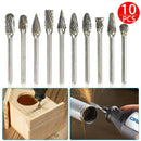 10pcs Tungsten Steel Grinding Head Milling Cutter Rotary Bit Carbide Sharp Burrs