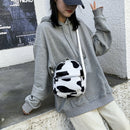 Cow Zebra Print Shoulder Schoolbag Women Girl Plush Mini Backpack (Style 2)